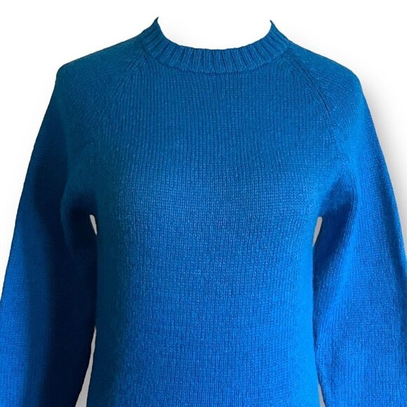 Northern Isles Womens Sweater Sz S Vintage 1980s Deadstock Blue Shetland Wool - Picture 2 of 6